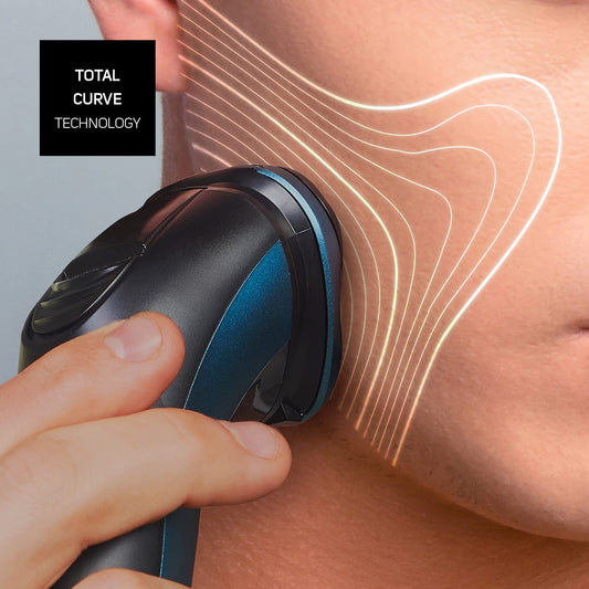 Taurus - Afeitadora Eléctrica Hombre 3 Side Shave IPX7, Máquina Afeitar Barba, Seco y Húmedo, Autonomía 45min, Cortapatillas, Total Curve Technology, Carga USB, Ergonómica, Cuida la Piel, Sin Cable