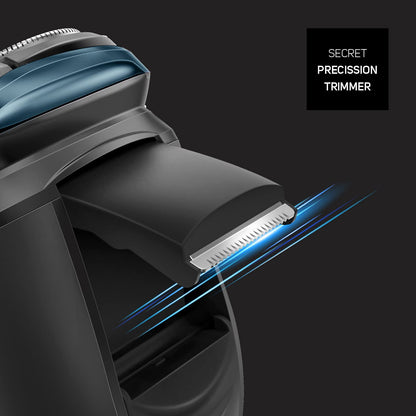 Taurus - Afeitadora Eléctrica Hombre 3 Side Shave IPX7, Máquina Afeitar Barba, Seco y Húmedo, Autonomía 45min, Cortapatillas, Total Curve Technology, Carga USB, Ergonómica, Cuida la Piel, Sin Cable