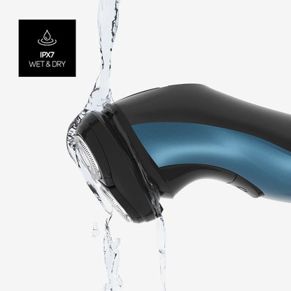 Taurus - Afeitadora Eléctrica Hombre 3 Side Shave IPX7, Máquina Afeitar Barba, Seco y Húmedo, Autonomía 45min, Cortapatillas, Total Curve Technology, Carga USB, Ergonómica, Cuida la Piel, Sin Cable